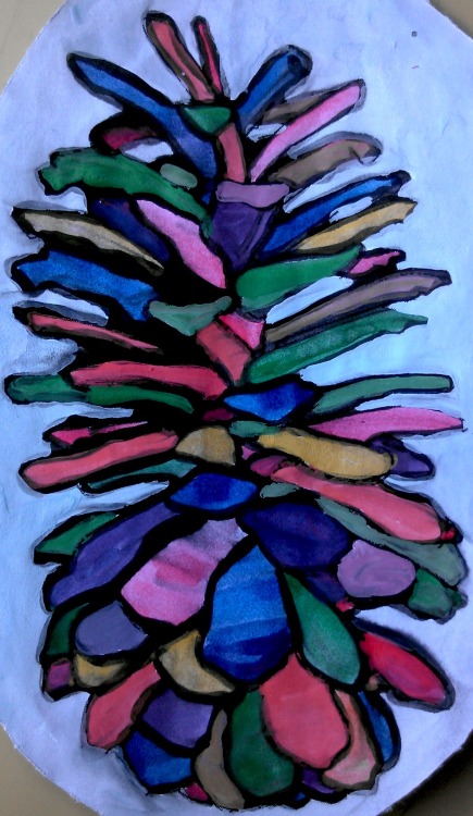 pine-cone-project - Watercolor Pine Cone 