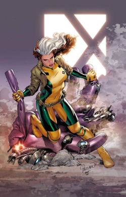 comicbookartwork:Rogue by Carlo Pagulayan, inks by Jeffrey Huet, colours by Rain Beredo