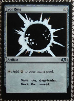 altermtg:  Sol Ring seems like an alterists’ right of passage.Heroes Sol Ring  http://goo.gl/NSI4yiSpace Sol Ring  http://goo.gl/gk4hkYSol Ring Two Color   http://goo.gl/Xv372JSol Ring Simpsons Lard Lad [http://goo.gl/yXY0vJ]Sol Lord of The Rings