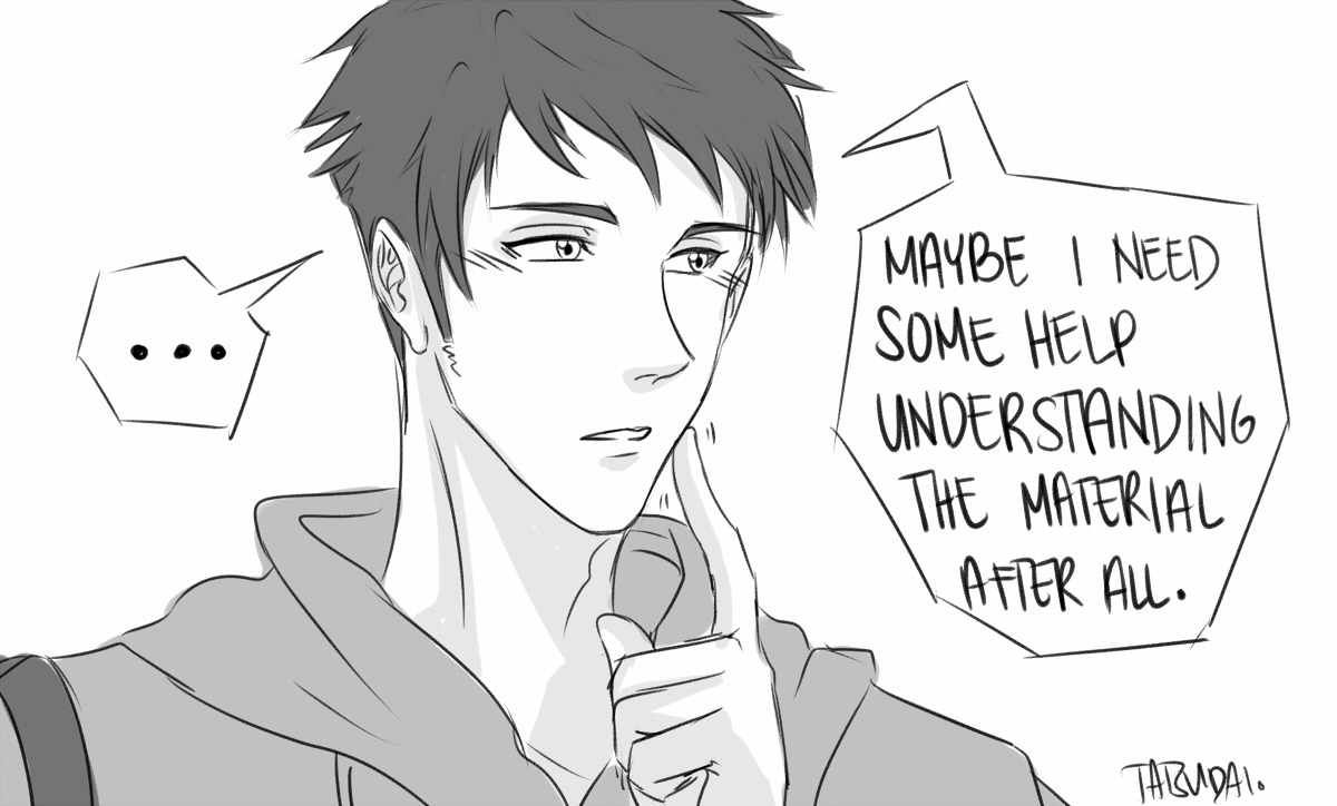 tatsudai:  doodled my favorite scene from porrimicide ‘s soumako tokyo univ fic