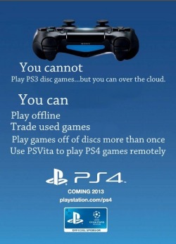 goingemptyhanded:  Cannot play PS3 disc games…a