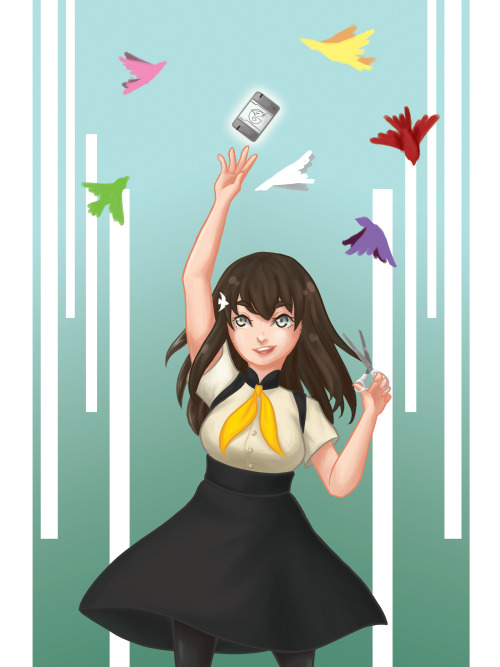 I missed Gatchaman Crowds, especially the main character Hajime.So here’s some fanart of her