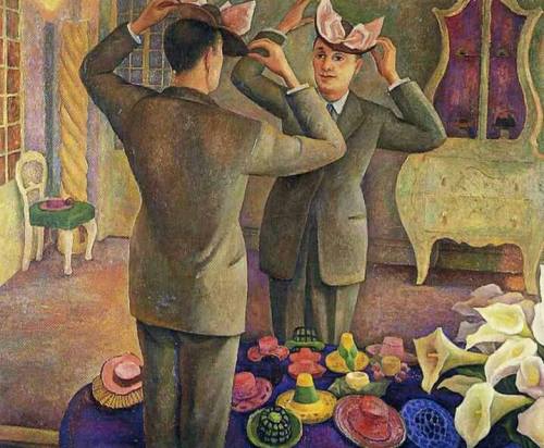 huariqueje:    The Milliner. Potrait of Henri de Chatillon - Diego Rivera , 1944 Mexican, 1886-1957 Oil on canvas, 