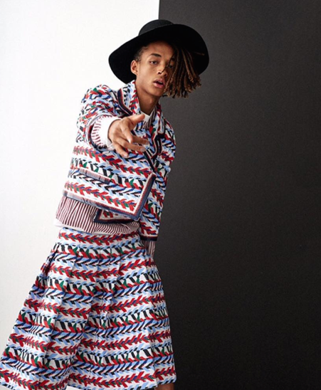 Jaden Smith challenges gender stereotypes by wearing a dress in