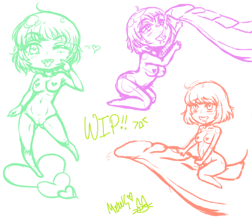 alicexblog:  spewingmews:  Trying to flesh out some ideas for the commission I’m currently working on.I can’t decide !!Aaaaaa  Chibi Alices- they are all so adorable!