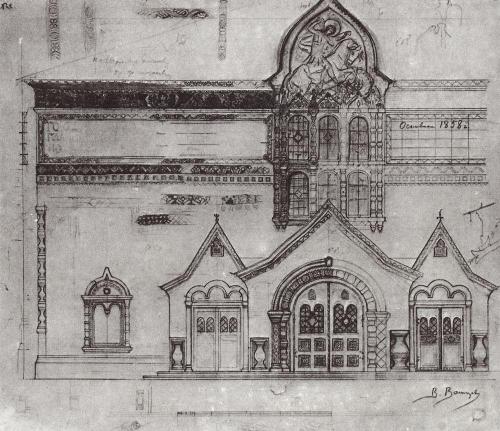 viktor-vasnetsov:Draft facade Tretyakov Gallery, 1900, Viktor Vasnetsov