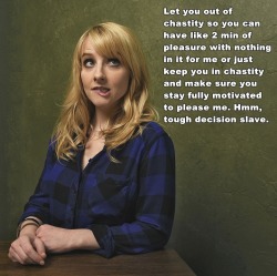 celebrityfemdom:  Melissa Rauch keyholder