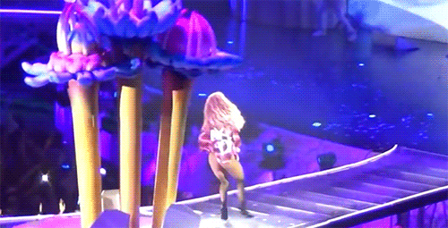 fiercegifs:  Lady Gaga stage diving!