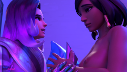 feralmonad: Tech Support (Part 2) Part 1 Sombra does her best to concentrate on her work. She tries to keep cool, even playful. But a shirtless Pharah this close is… a lot. Finished with the chestpiece, Sombra turns to ask for the helm. They look into