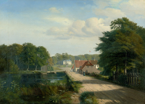 Carsten Henrichsen (1824 - 1897) - View of Raadvad, North of Copenhagen. Oil on canvas.