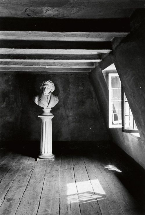 foreverblog-world:The bust of Beethoven in the room where he was born. Bonn, Germany, 1934