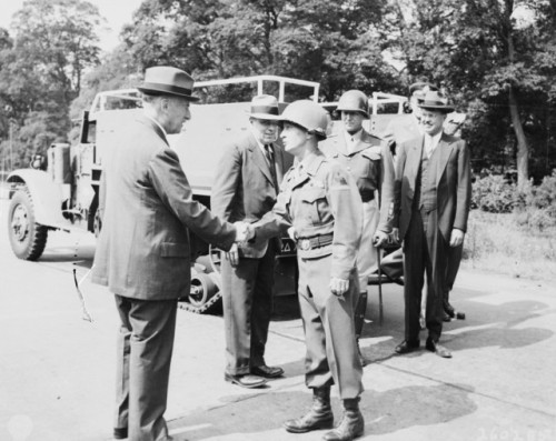 m4a1-shermayne:Major General Frank Parks, General George Patton, Colonel W. H. Kyle, J. J. McCloy, H