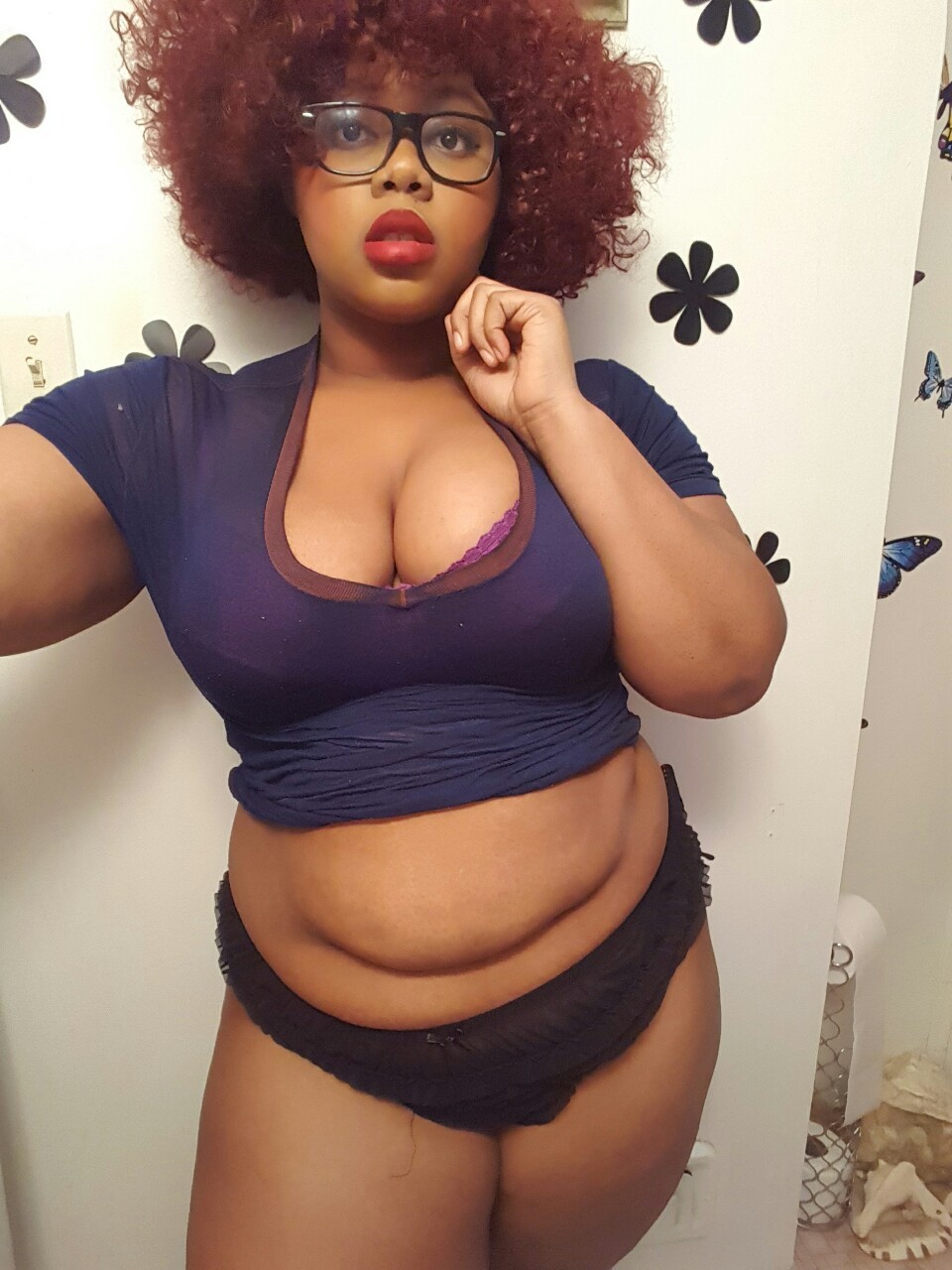 afatblackfairy:  Lazy Day~ ♡  If you want to see me wearing…less and you think