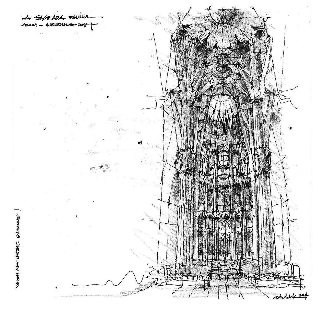 Gaudi Sagrada Familia Drawing