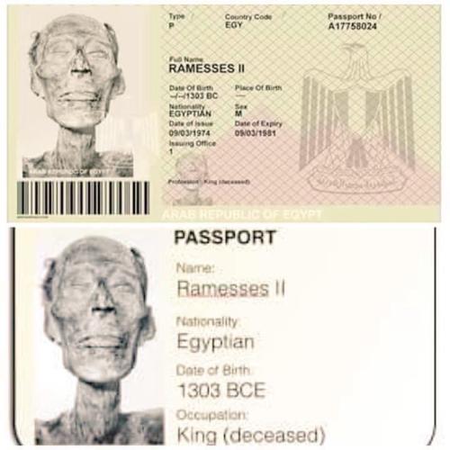 Did you know? In 1974, Egyptian authorities issued a passport to Ramses the II so that the mummy cou
