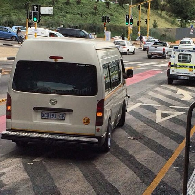 Stay in your lane! My oldest daughter, who goes to Wits, took this pic of a police car forcing a minibus to reverse all the way on the Rea Vaya bus lane, which is, as the name suggests, meant for Rea Vaya busses only. http://ift.tt/1gNQtBd