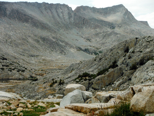 Looking up East Pinnacles Lakes Basin to Gemini Peak, 12,866 ft. John Muir Wilderness, Sierra Nevada