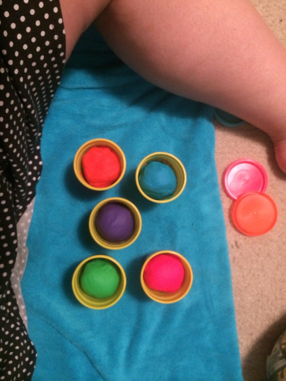 Daddy bought me my first set of play-doh!!! Yay!!!