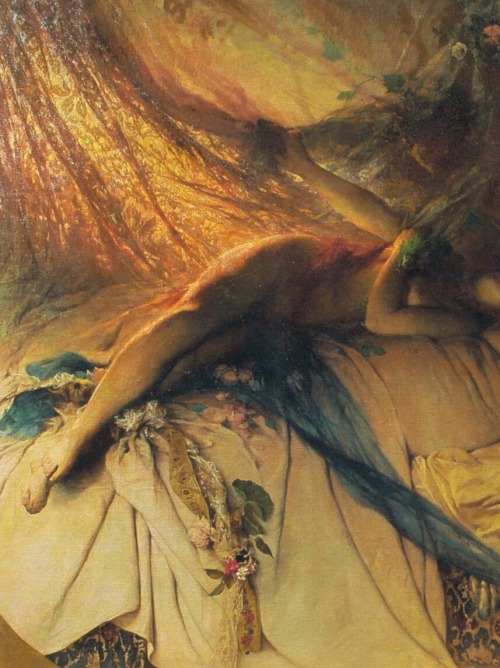 Detail of Bacchante (1885), by Witold Pruszowski.