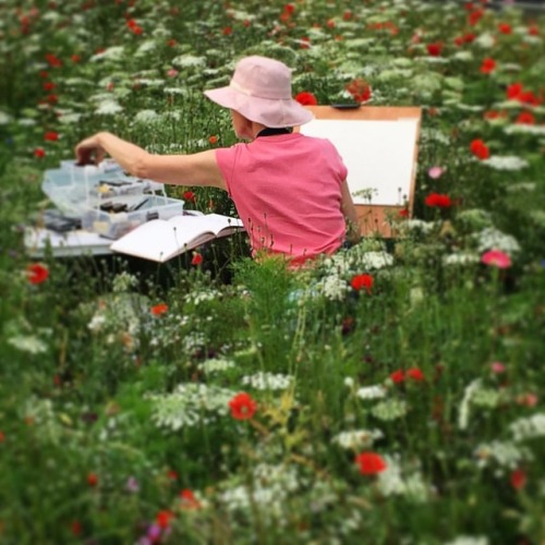 Artist in the landscape #cambridge #artist #watercolor #summer...