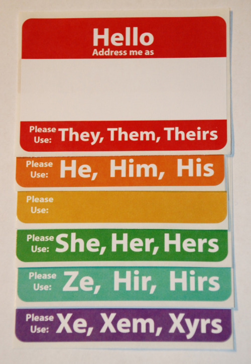 thenewwomensmovement: pi-ratical: Hello Pronouns Stickers are off of Preorder! I just packed up the 