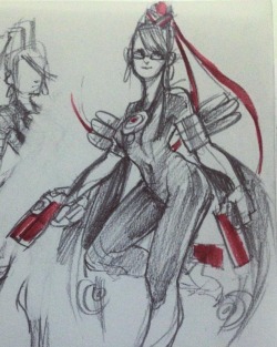 itsseanlim:Daily Doodle #147 Quick messy bayo sketch - #sketch #doodle #drawing #art #myart #bayonetta #red