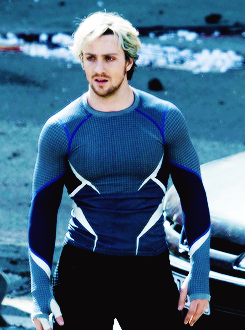 theironman:  Aaron Johnson as Quicksilver in The Avengers Age of Ultron. Evan Peters