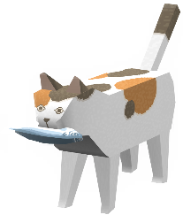 lowpolyanimals:Calico Cat from Katamari Damacy