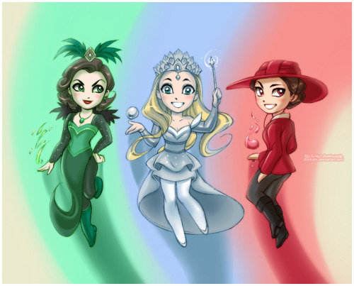 Sagae in Oz!daekazu:Evanora, Glinda and Theodora as Powerpuff Witches of OZ!