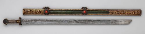 art-of-swords: Sword, Scabbard, and Belt Hook Dated: circa 1750–1850 Culture: Tibetan Medium: steel,