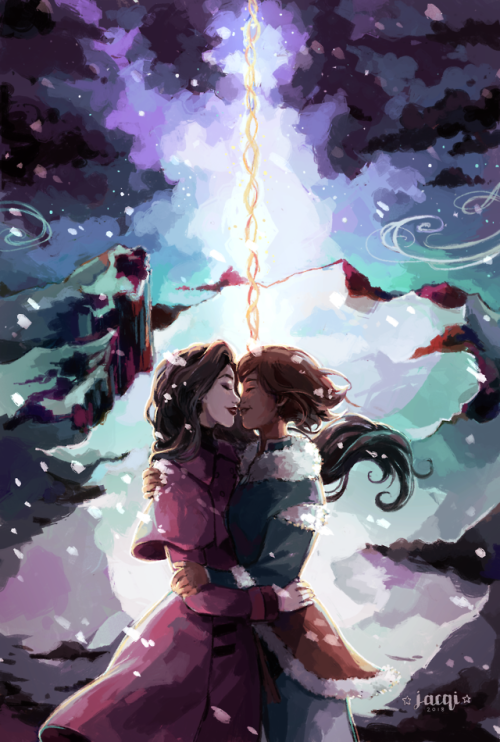 thiefofstars: here’s the full artwork i did for the Just the Two of Us: Vol. 2 korrasami fanzi