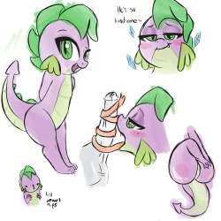 wickedsilly:Doodles of rule 63’d Spike.