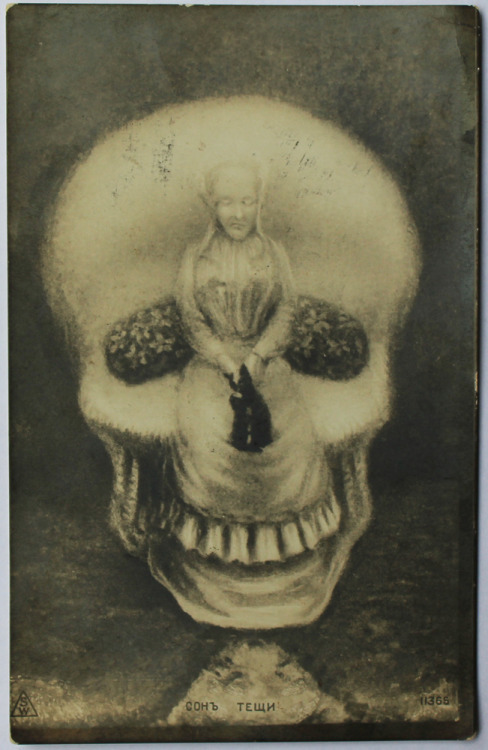 postmortemnihil:  firsttimeuser:  Antique Skull Optical Illusion Postcard, 1910  