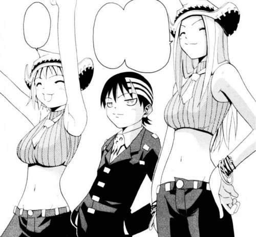  Patty Thompson, Death the Kid, and Liz Thompson in Soul Eater (2003-2013) Vol. 2 