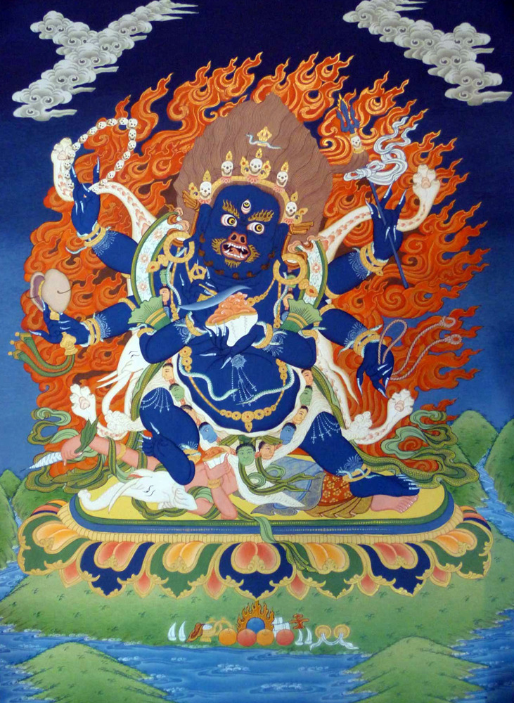 originalgiantcontent:
“I have a tattoo of this guy on my back. His name is Mahakala. He’s a Tibetan protection diety. His ferocious look represents the vigor of spirit required to face one’s inner demons while in deep meditative states. Many times,...