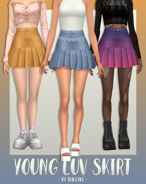 Young Luv SkirtA cute denim pleated mini skirt in lots of fun colours! custom thumbnail25 swatchesba