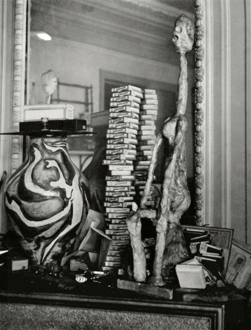 joeinct:  The fireplace in Picasso’s studio, Rue La Boétie, Photo by Brassaï, 1932