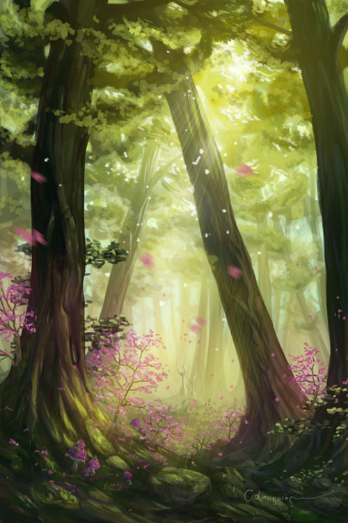 norse-nature-spirit:  Green Forest by CassiopeiaArt 