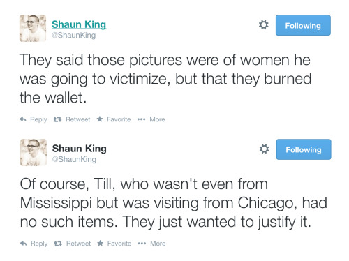 canmakedothink:  needscandalinmylife:  poldberg:  While there is a lot of appropriate rage about Ferguson right now, the killing of John Crawford, III is getting less attention than it deserves. I put Shaun King’s tweets and history lesson on the matter