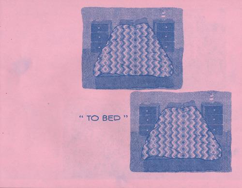 Jackson Edge, To Bed, 2016, risograph,  excerpt from FANCLUB SEXBOOK anthology coming soon