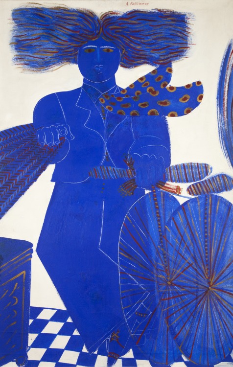 thunderstruck9:Alecos Fassianos (Greek, 1935-2022), Celui qui vient, 1977. Oil on canvas, 196 x 127 cm. 