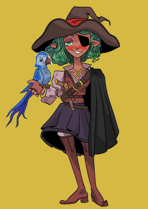 SEA WITCH! She casts spells with her pistol. The spells are mostly bullets.