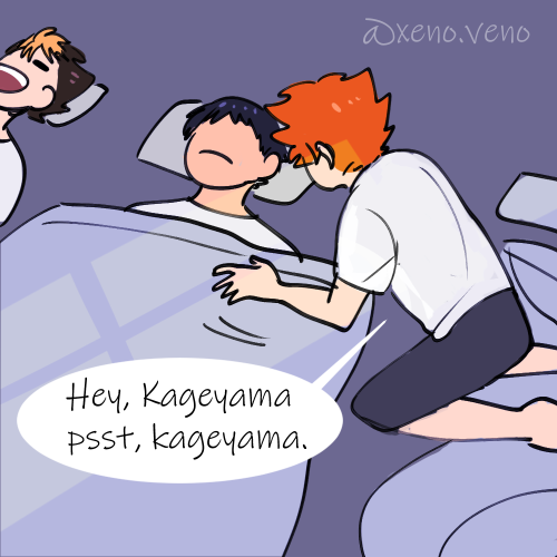 Hinata and Kageyama. Sometime around Tokyo training camp arc