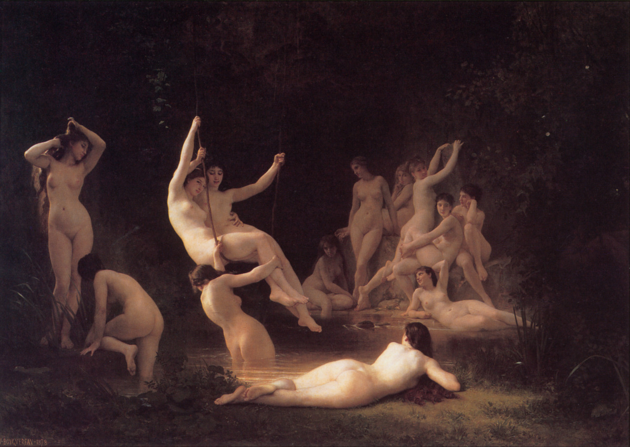 artbeautypaintings:  The nymphaeum - William-Adolphe Bouguereau 