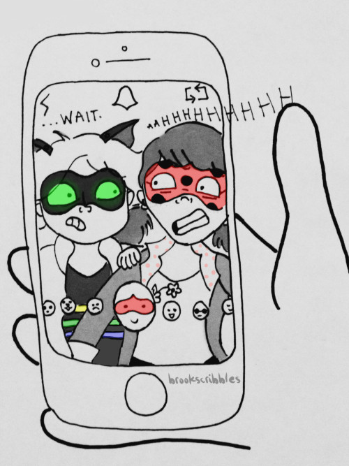 brookscribbles:marinette won’t be using snapchat for a while….doodle inspired by this post by @sepul