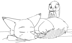 zhanbao:nick curling up like foxes do <3