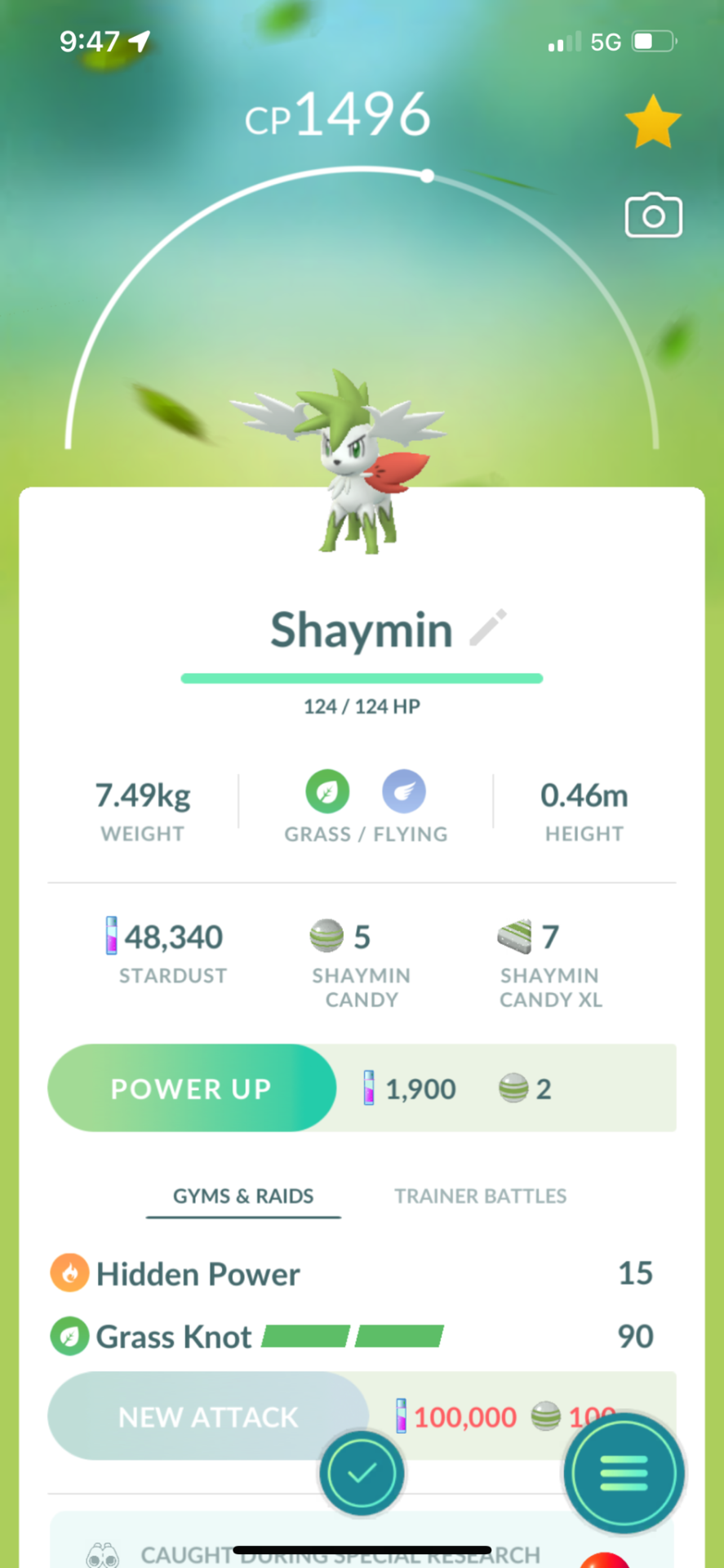 Shaymin Sky Forme Pokemon Go 