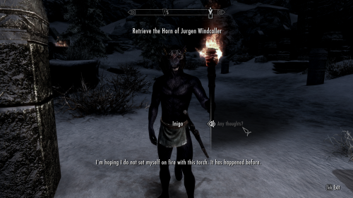 mirelurk-cakes:nerdypug:onestupidadventurer:Inigo is just the best follower ever.Is he a mod though?