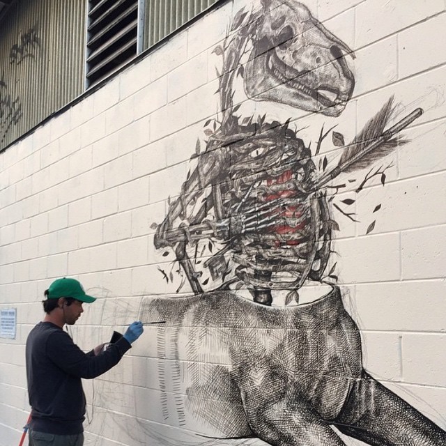 instagram:  Creating Murals of Imagined Creatures the Whole World Can See with @alexis_diaz