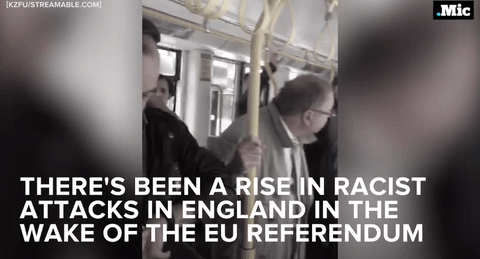 caveat-monstrum:micdotcom:Disturbing moment of anti-immigrant harassment in Manchester caught on cam